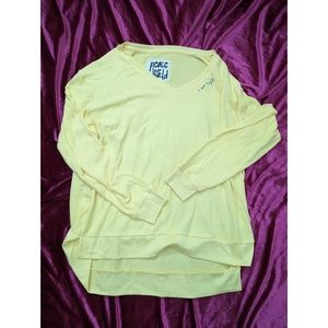 30. PEACE,LOVE,WORLD Knit Long-sleeve T-Shirt Pastel Casual Sz M